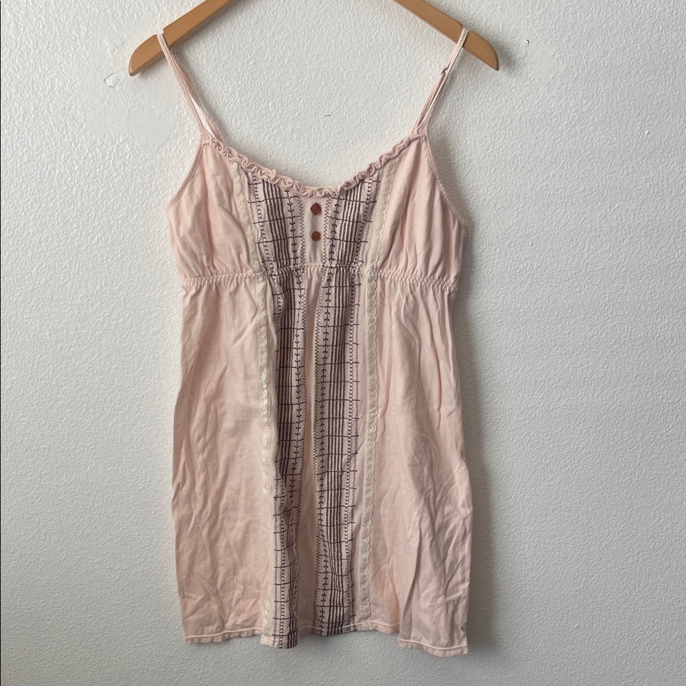 DKNY Light Pink Cotton Blend Mini Dress Vacation Sundress Pool